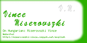 vince miserovszki business card